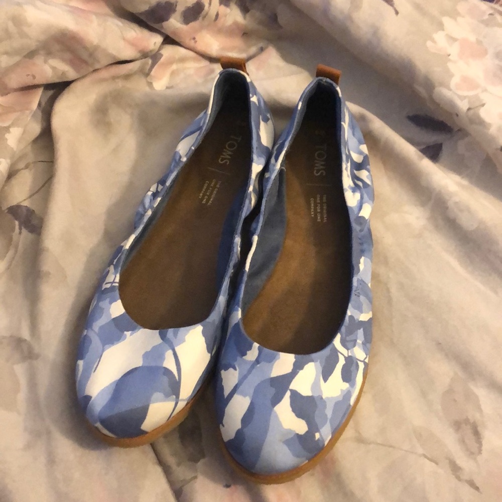 Toms Infinity Blue Sateen Olivia Flats